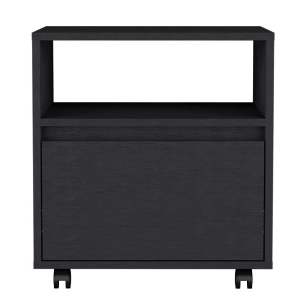 Tuhome Austin Nightstand, Casters, Single Drawer-Black MLW8957 - main